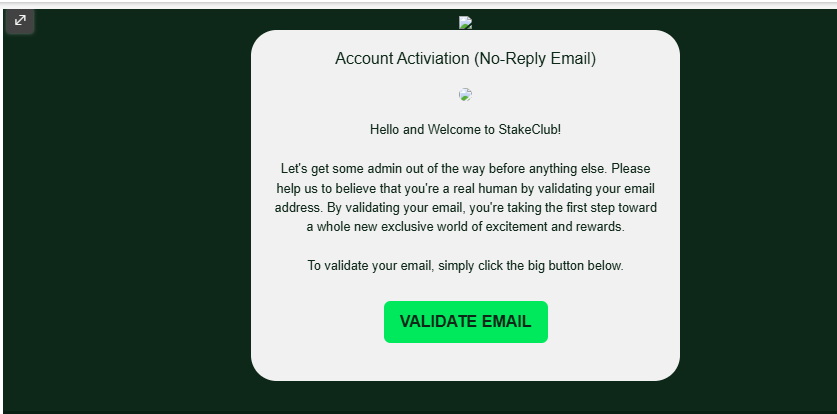 Activation email
