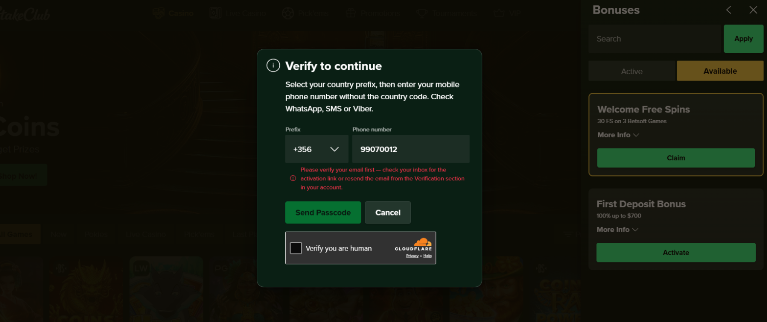 Verification error state